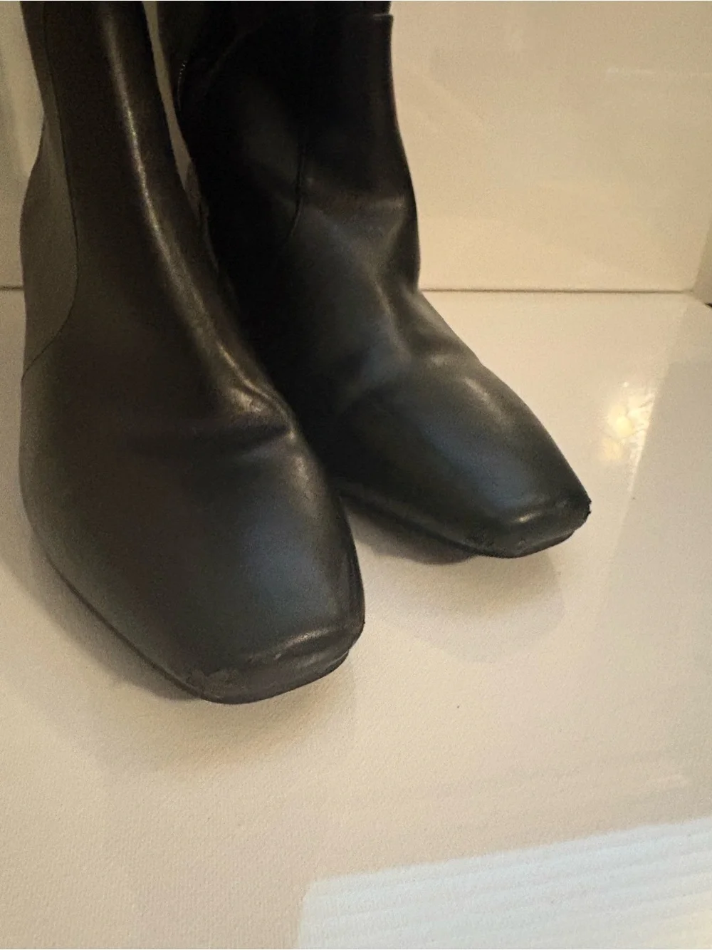 Black Knee-High Block Heel Women's Boots